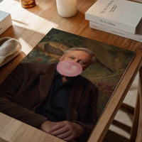 David Attenborough Blowing Bubblegum Portrait Print