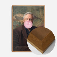 David Attenborough Blowing Bubblegum Portrait Print