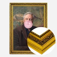 David Attenborough Blowing Bubblegum Portrait Print