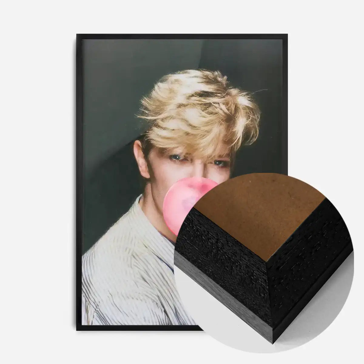 David Bowie Blowing Bubblegum Portrait Print