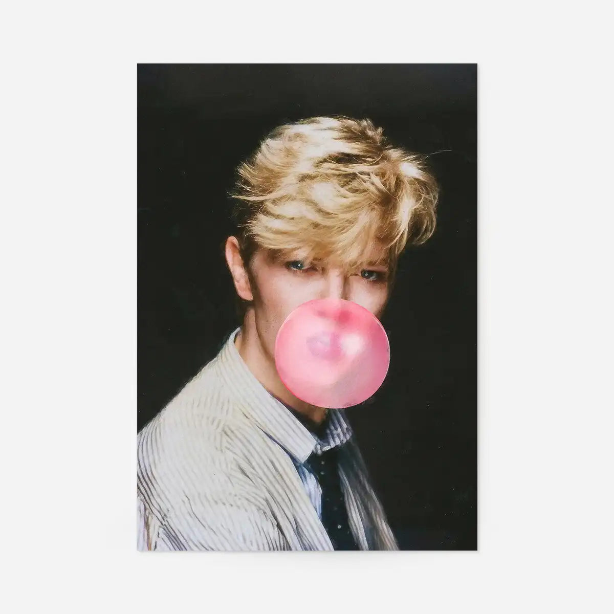 David Bowie Blowing Bubblegum Portrait Print