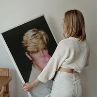 David Bowie Blowing Bubblegum Portrait Print