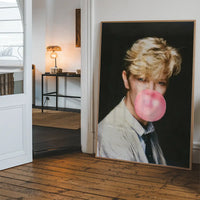 David Bowie Blowing Bubblegum Portrait Print