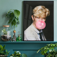 David Bowie Blowing Bubblegum Portrait Print