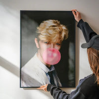 David Bowie Blowing Bubblegum Portrait Print