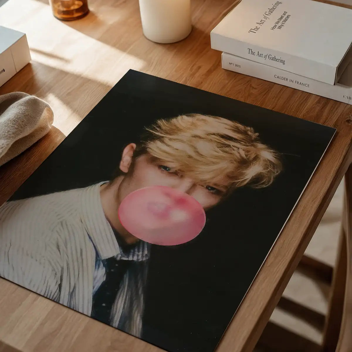 David Bowie Blowing Bubblegum Portrait Print
