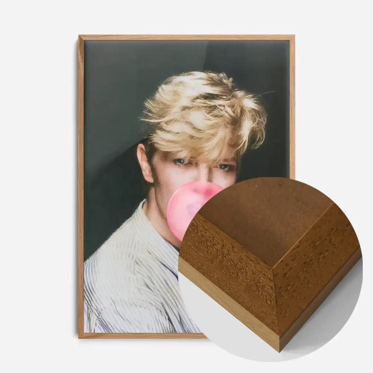 David Bowie Blowing Bubblegum Portrait Print