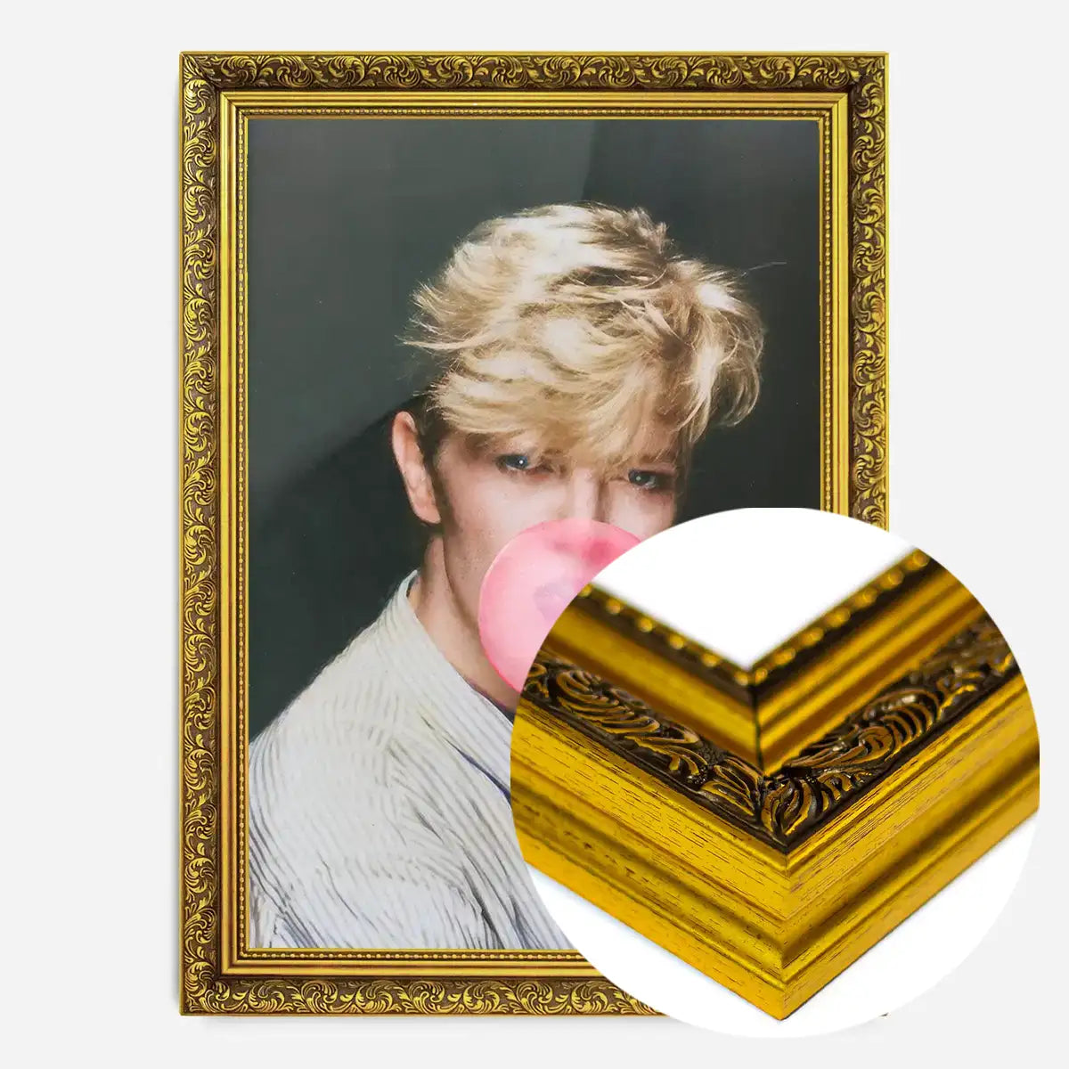 David Bowie Blowing Bubblegum Portrait Print