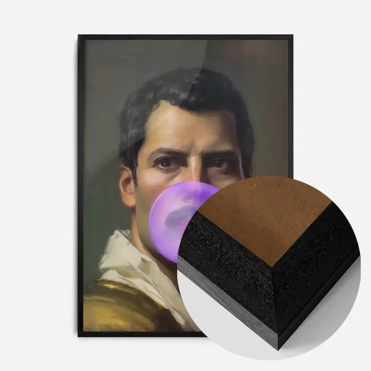 Freddie Mercury Blowing Bubblegum Portrait Print