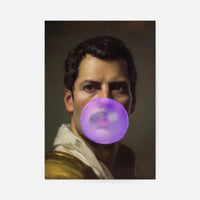 Freddie Mercury Blowing Bubblegum Portrait Print
