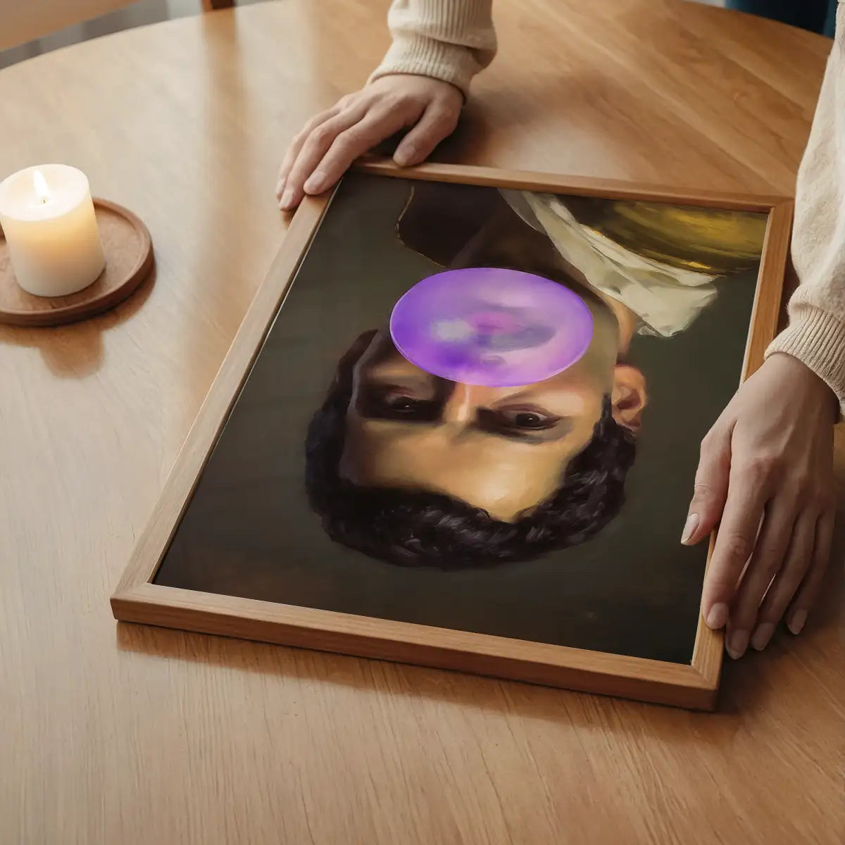 Freddie Mercury Blowing Bubblegum Portrait Print