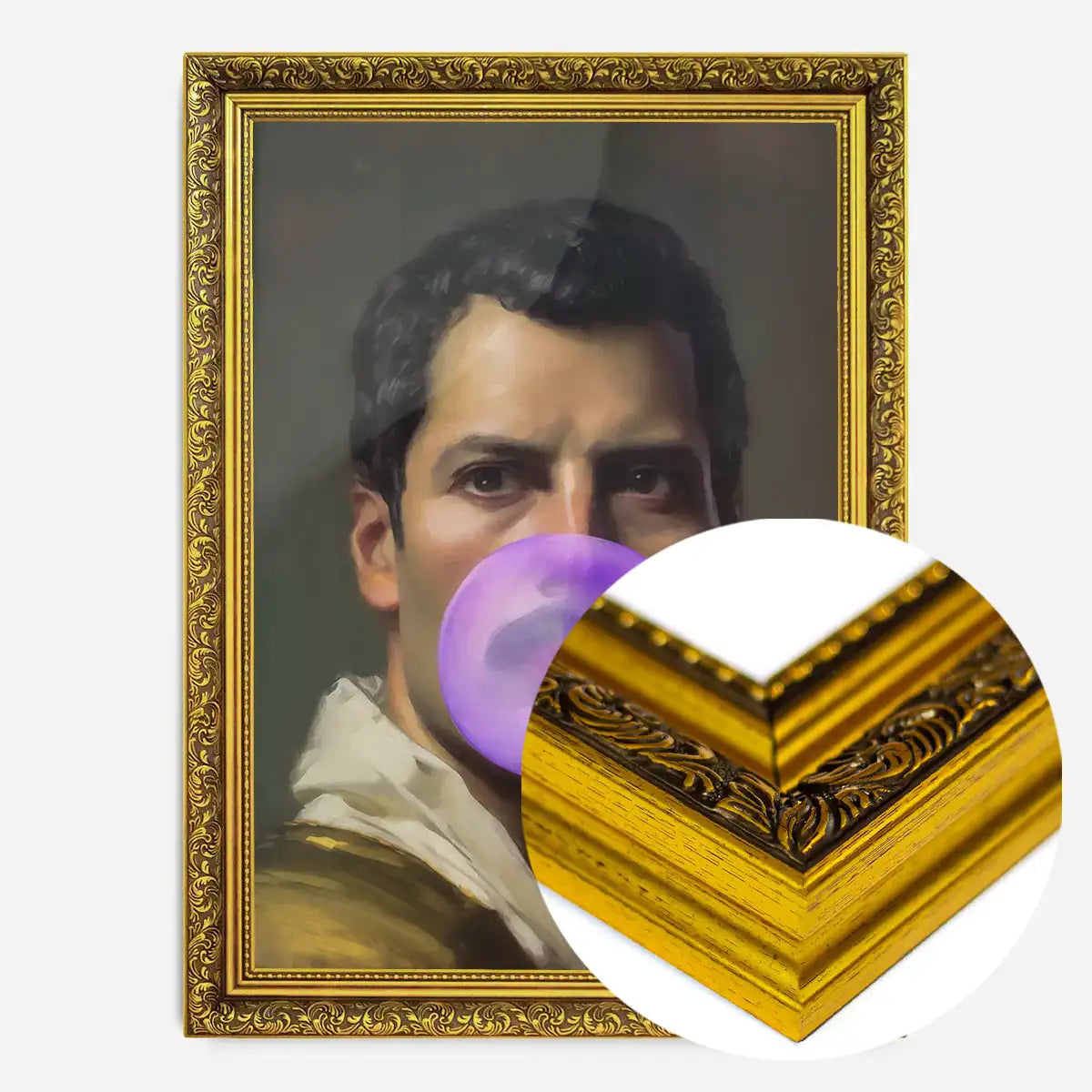 Freddie Mercury Blowing Bubblegum Portrait Print
