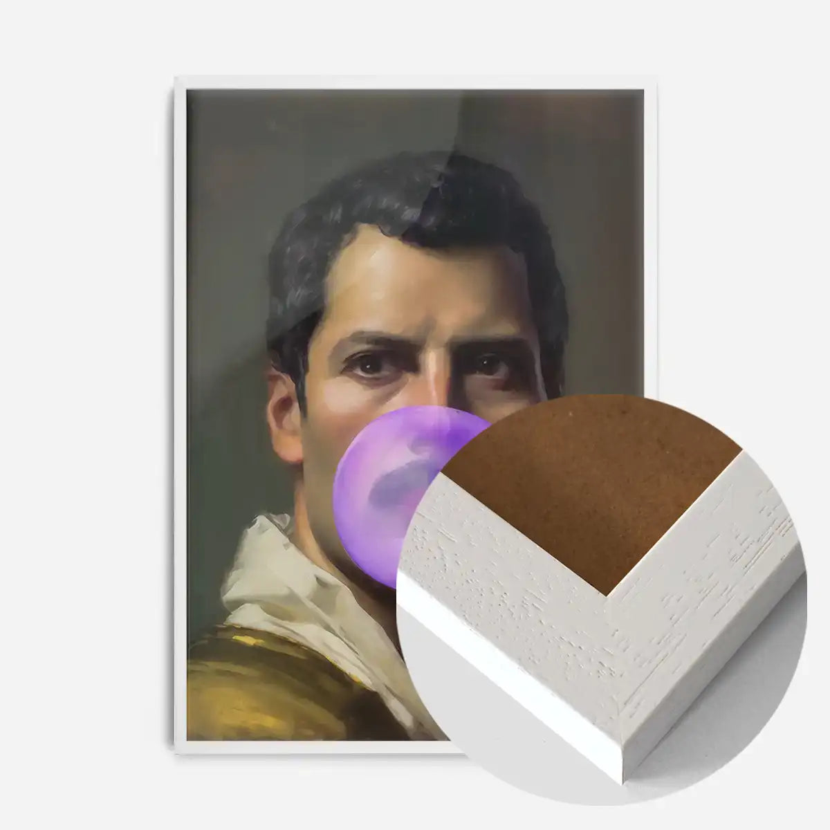 Freddie Mercury Blowing Bubblegum Portrait Print