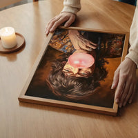 Mick Jagger Blowing Bubblegum Portrait Print