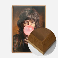 Mick Jagger Blowing Bubblegum Portrait Print