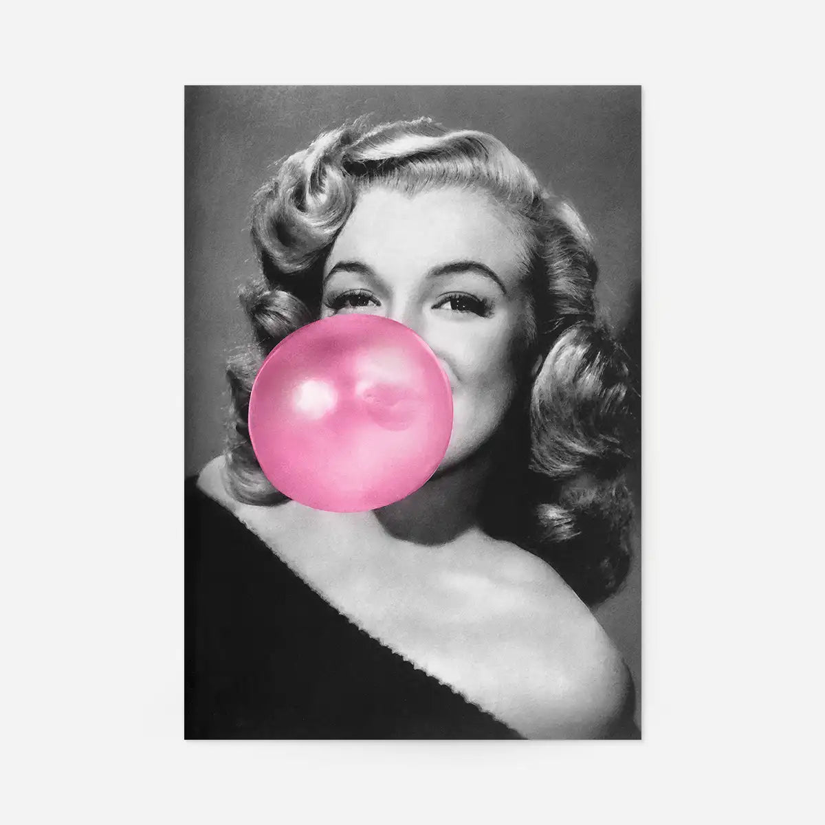 Marilyn Monroe Blowing Bubblegum Portrait Print