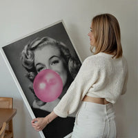 Marilyn Monroe Blowing Bubblegum Portrait Print