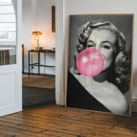 Marilyn Monroe Blowing Bubblegum Portrait Print