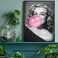Marilyn Monroe Blowing Bubblegum Portrait Print
