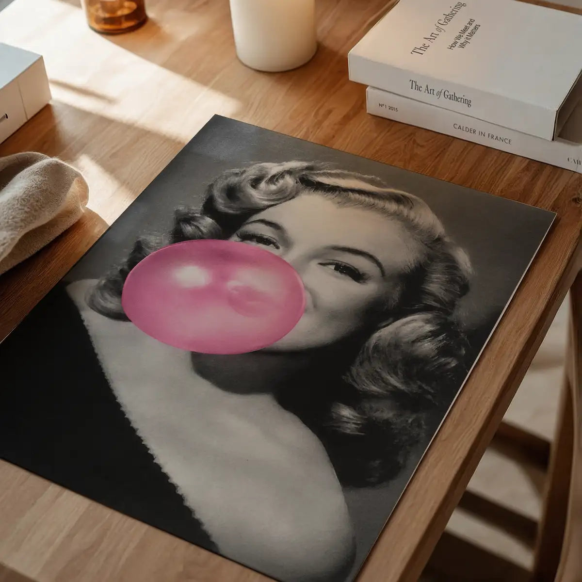 Marilyn Monroe Blowing Bubblegum Portrait Print