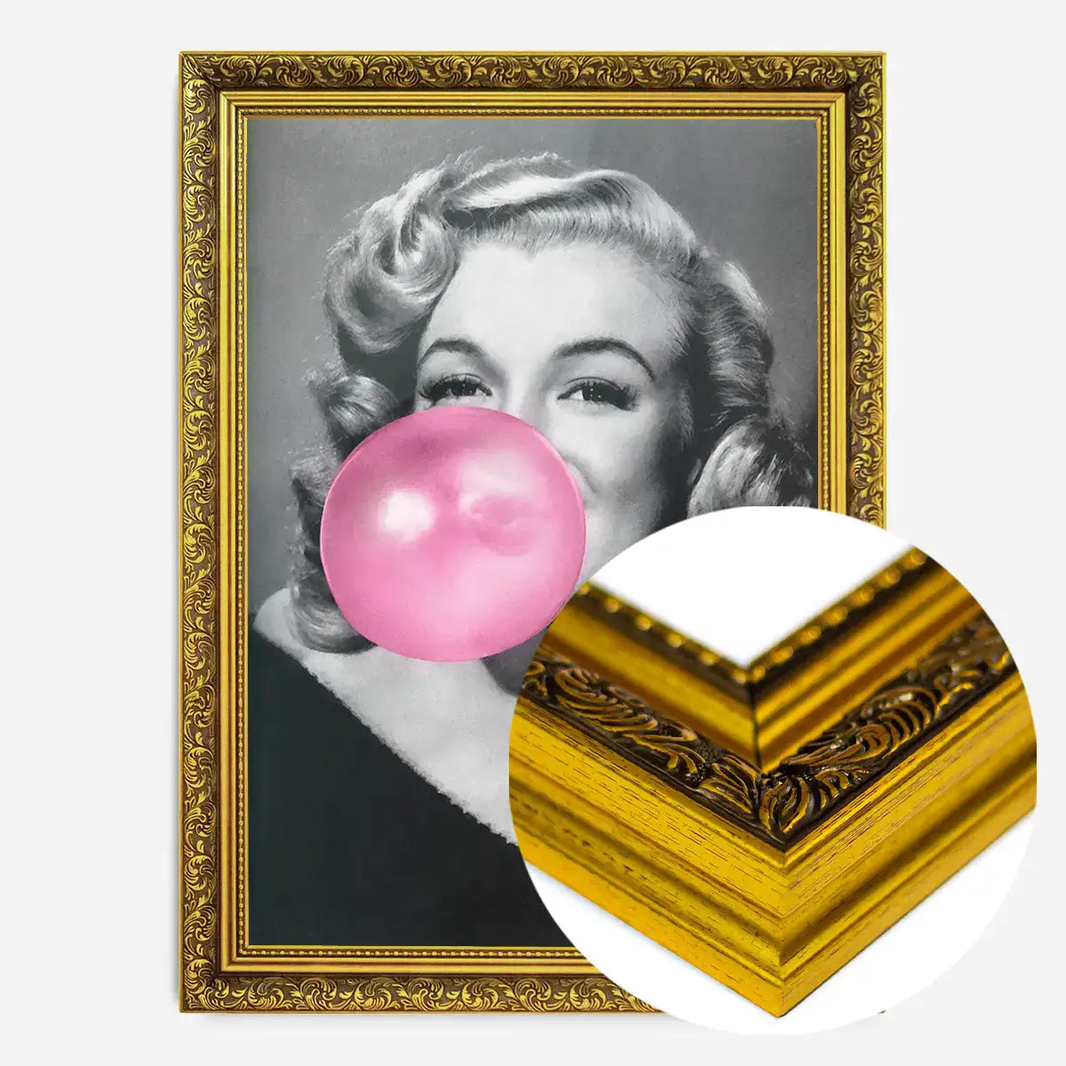 Marilyn Monroe Blowing Bubblegum Portrait Print