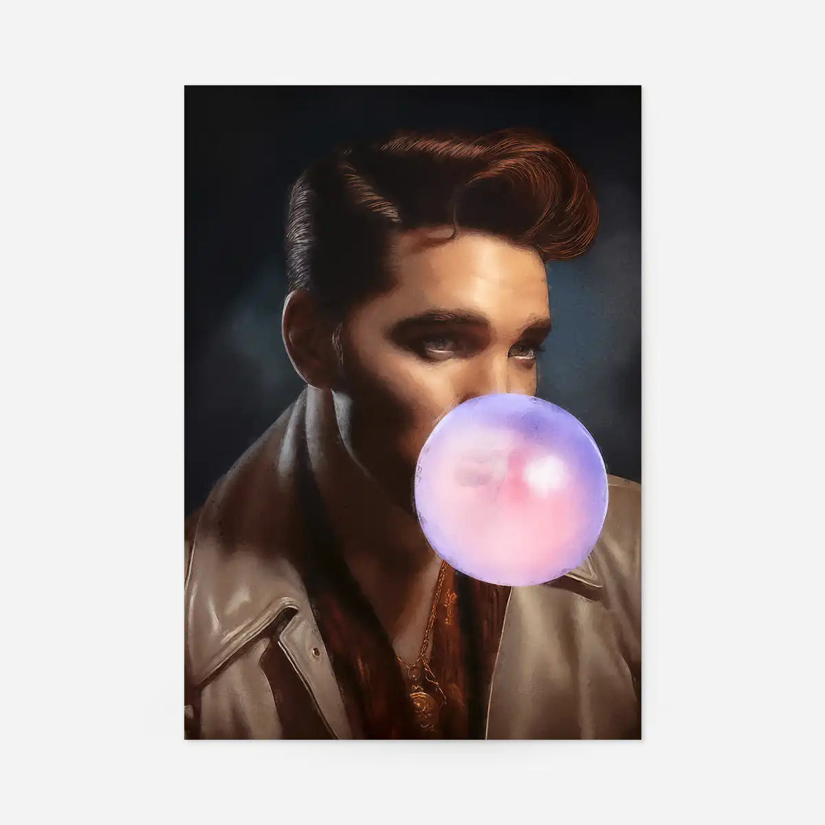 King of Rock 'n' Roll Bubblegum Portrait Print