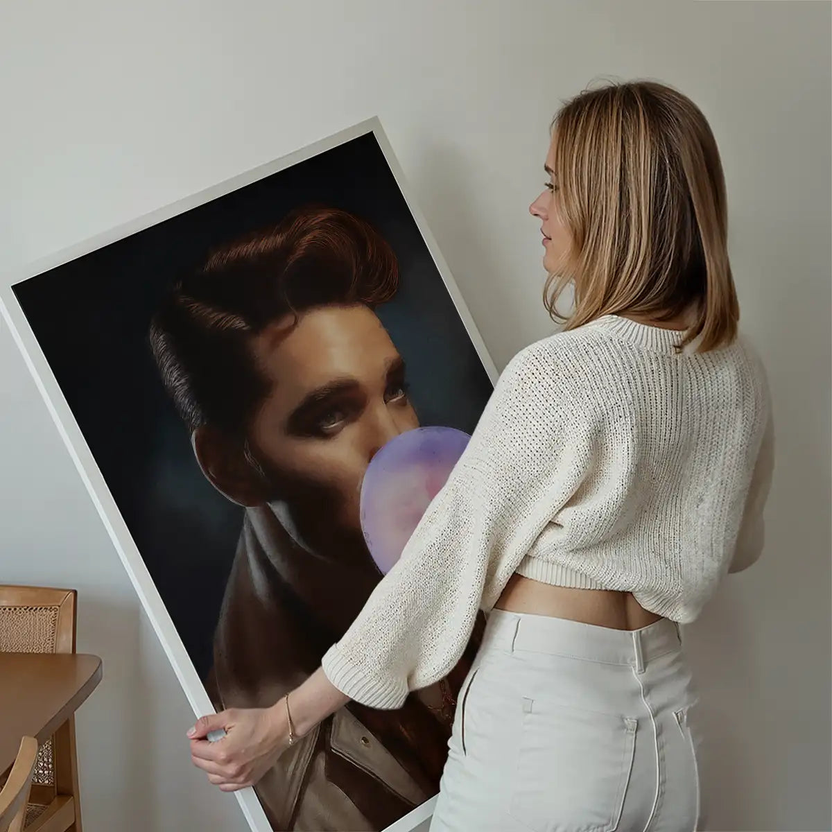 King of Rock 'n' Roll Bubblegum Portrait Print