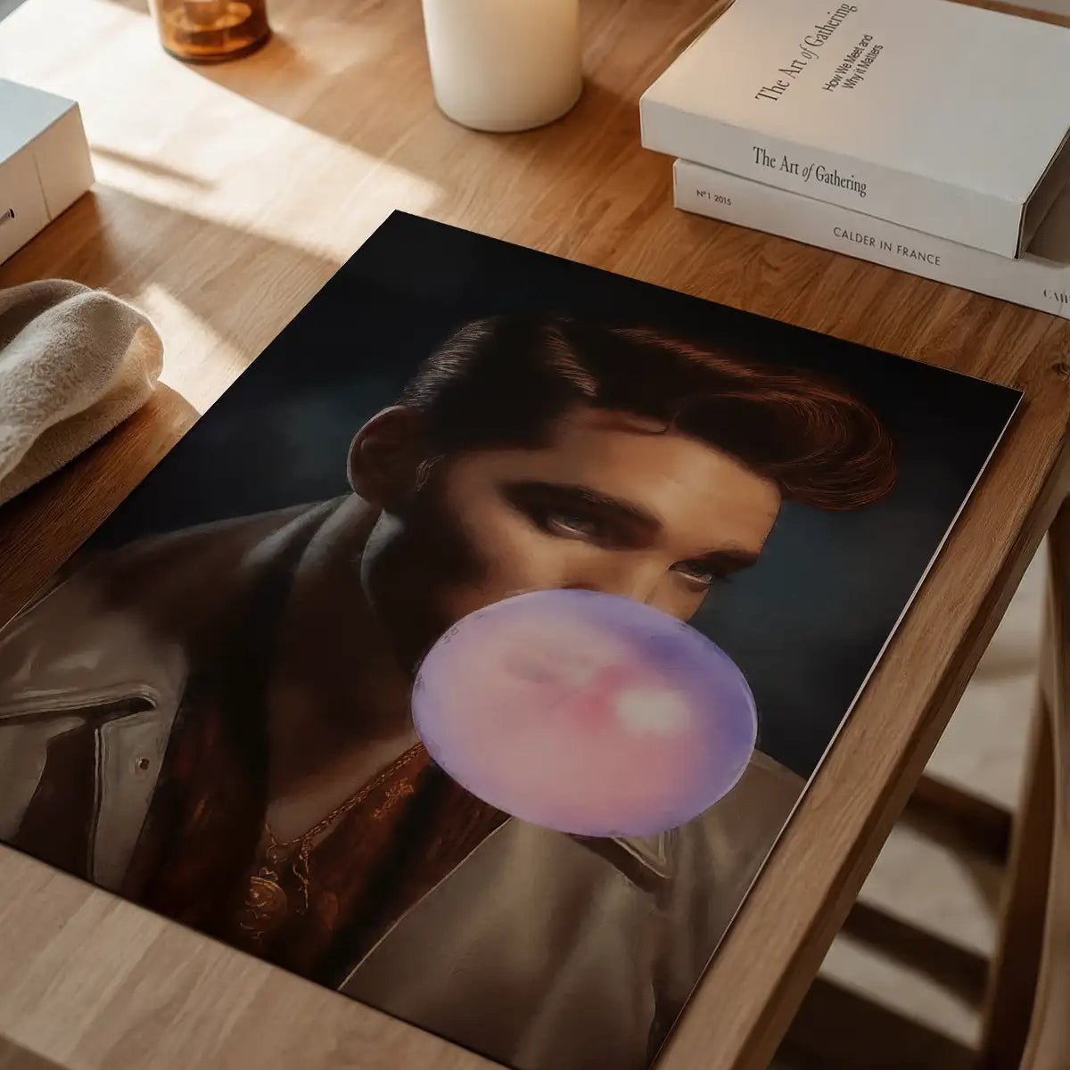 King of Rock 'n' Roll Bubblegum Portrait Print