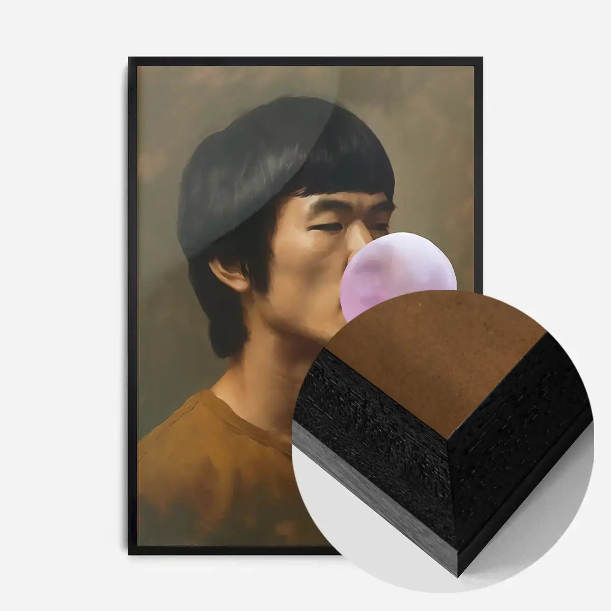 Martial Artist Blowing Bubblegum Portrait Print