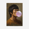 Martial Artist Blowing Bubblegum Portrait Print
