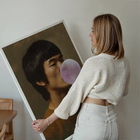 Martial Artist Blowing Bubblegum Portrait Print