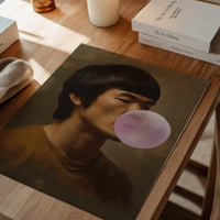 Martial Artist Blowing Bubblegum Portrait Print