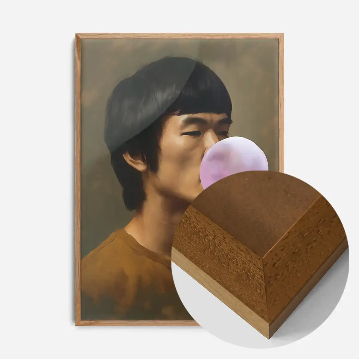 Martial Artist Blowing Bubblegum Portrait Print