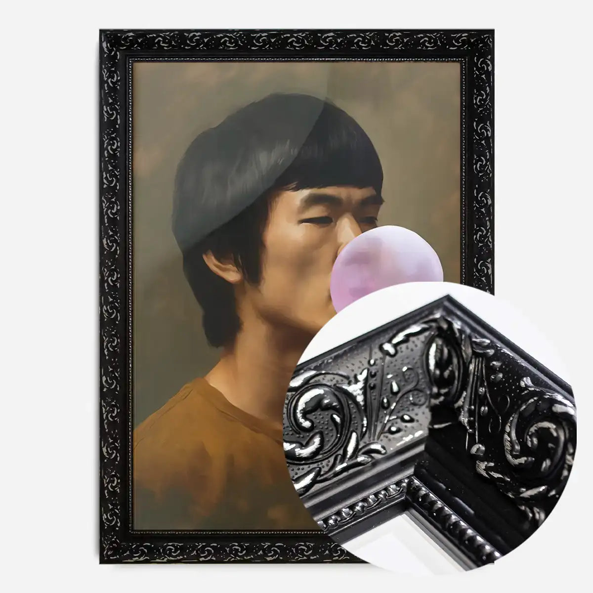 Martial Artist Blowing Bubblegum Portrait Print