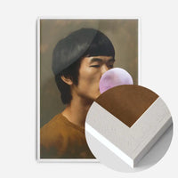 Martial Artist Blowing Bubblegum Portrait Print