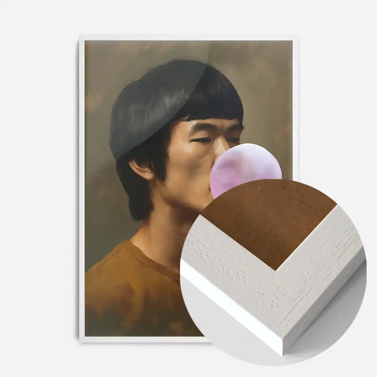 Martial Artist Blowing Bubblegum Portrait Print