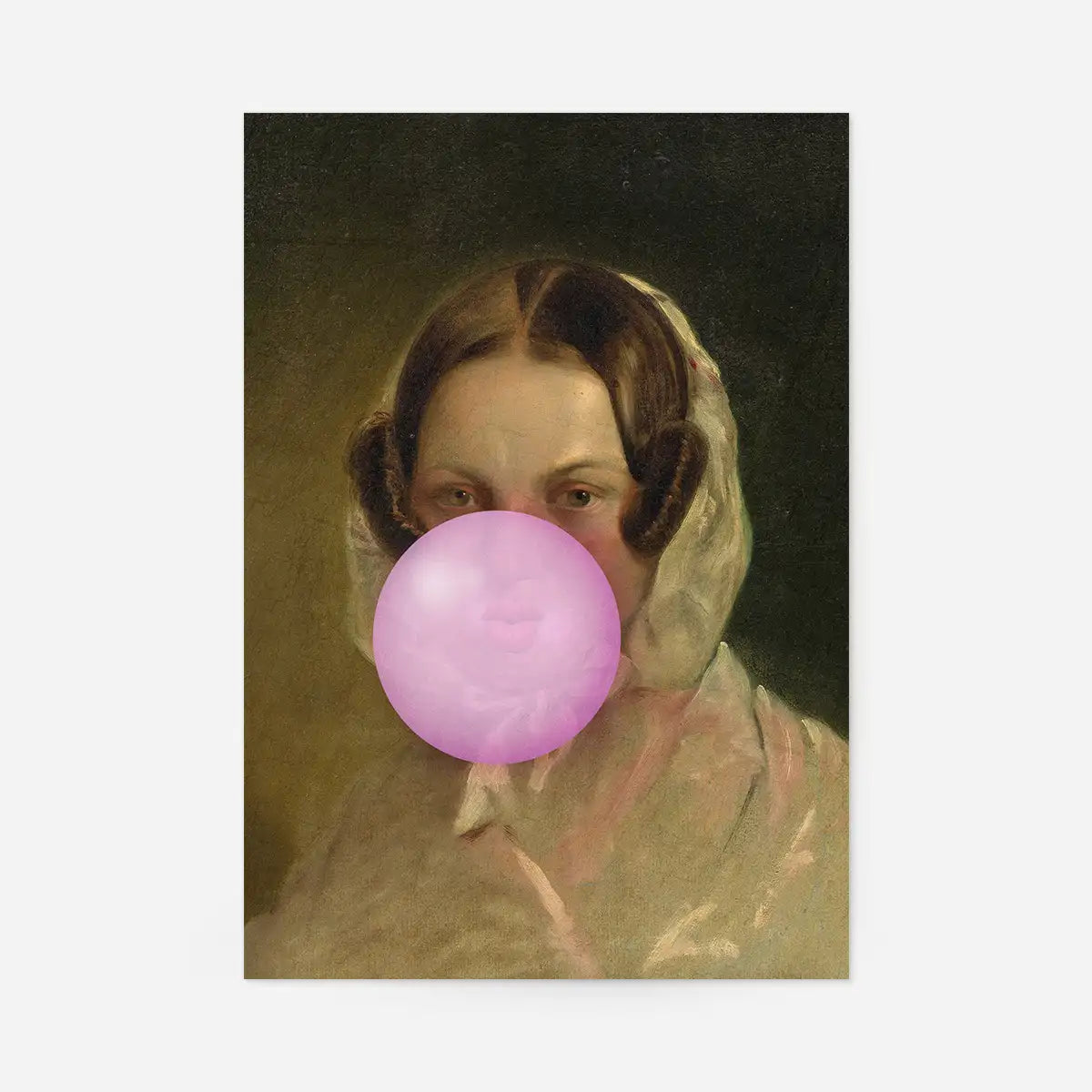 Friedrich von Amerling Lady Bubblegum Portrait Quirky Print