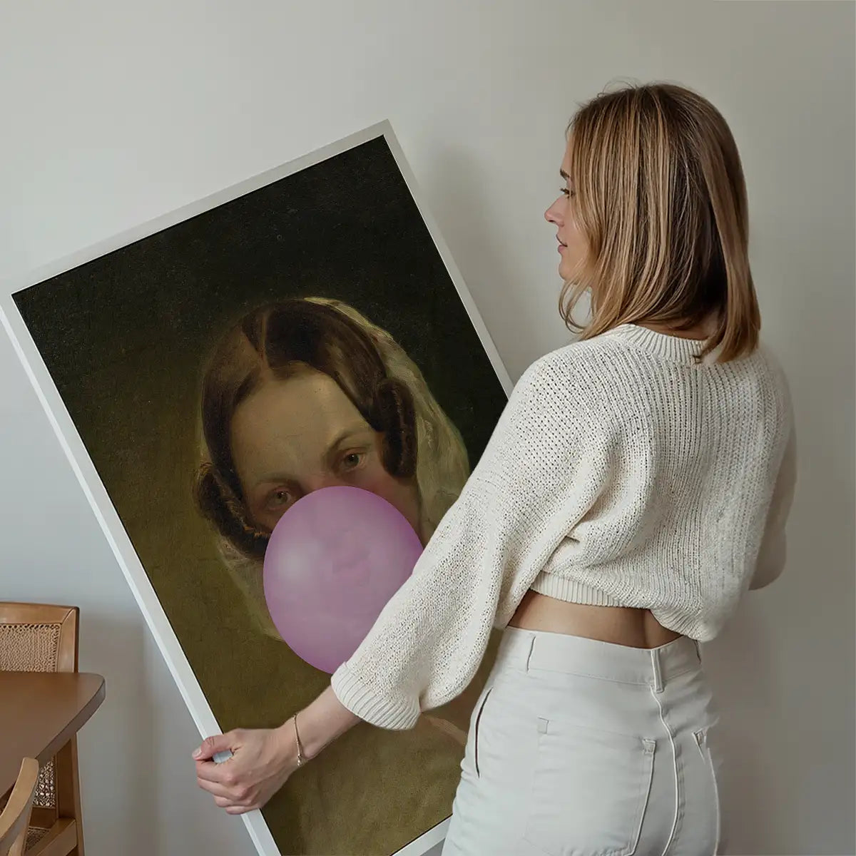 Friedrich von Amerling Lady Bubblegum Portrait Quirky Print