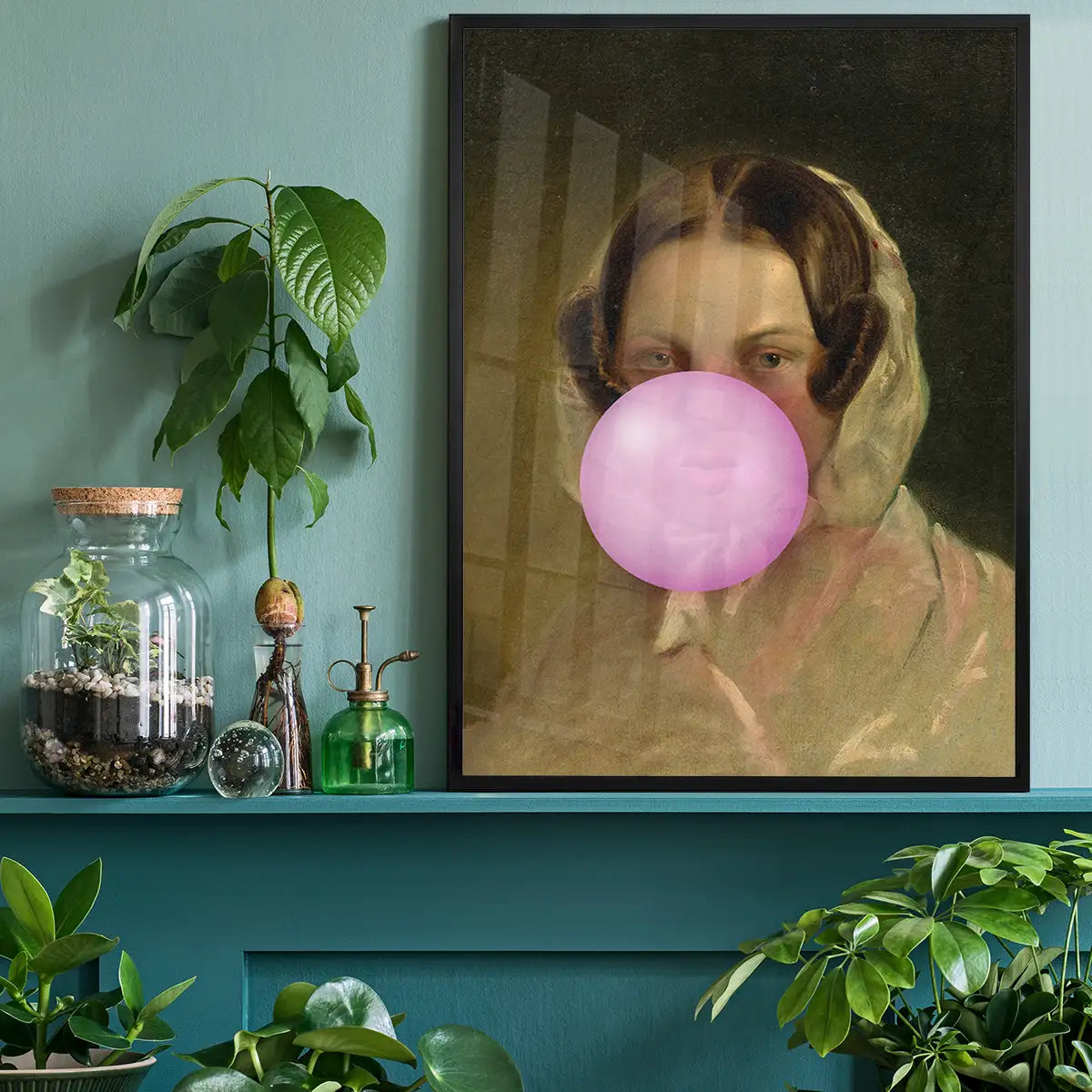Friedrich von Amerling Lady Bubblegum Portrait Quirky Print