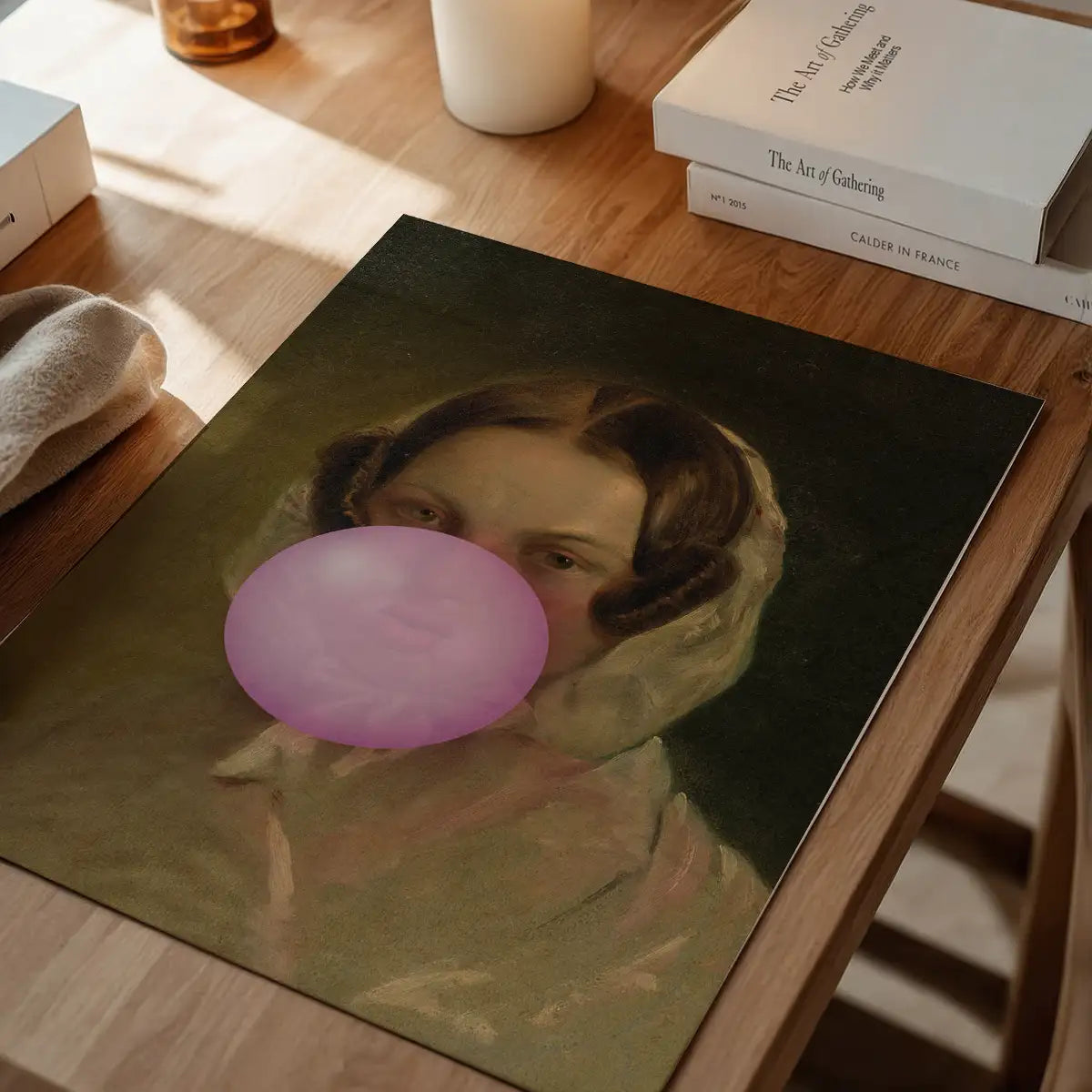 Friedrich von Amerling Lady Bubblegum Portrait Quirky Print