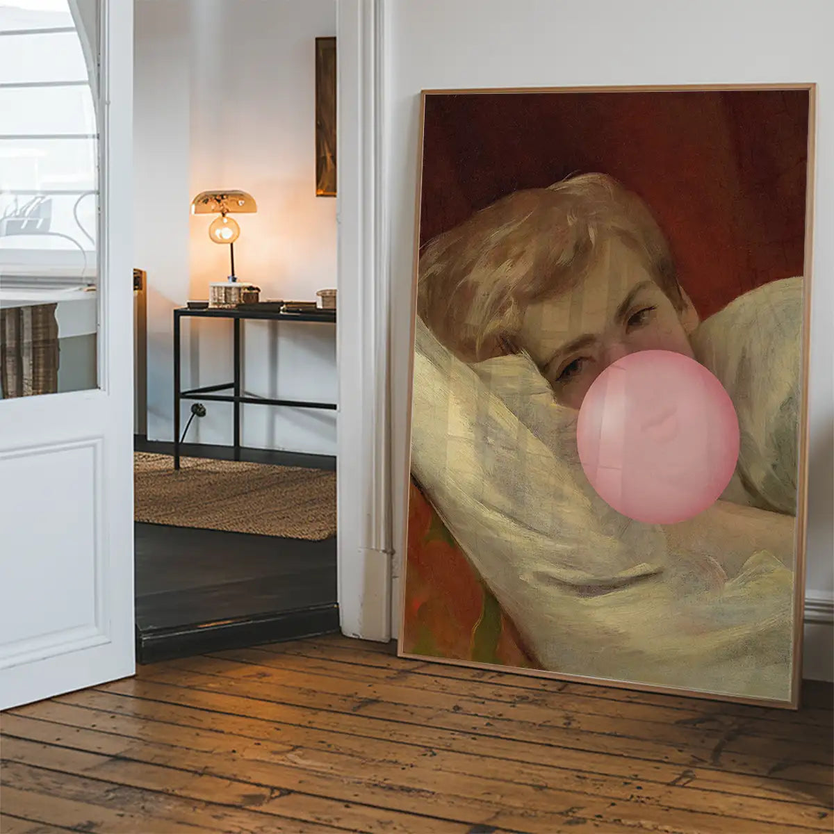 Friedrich von Amerling Lady Lying Down Bubblegum Portrait Quirky Print