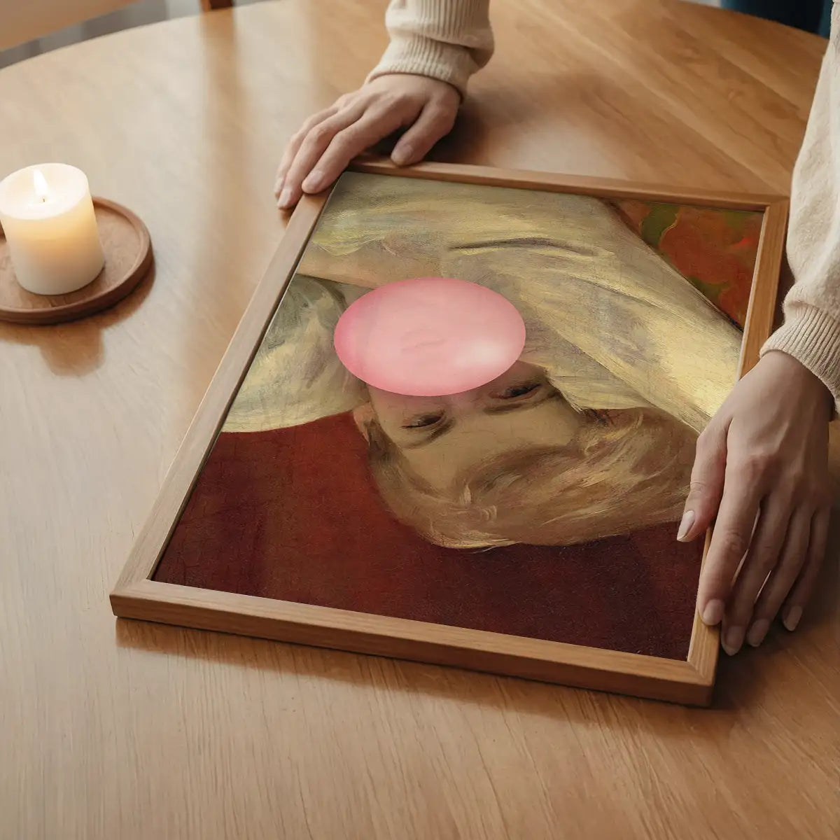 Friedrich von Amerling Lady Lying Down Bubblegum Portrait Quirky Print