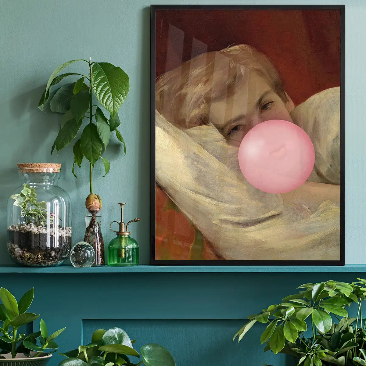 Friedrich von Amerling Lady Lying Down Bubblegum Portrait Quirky Print