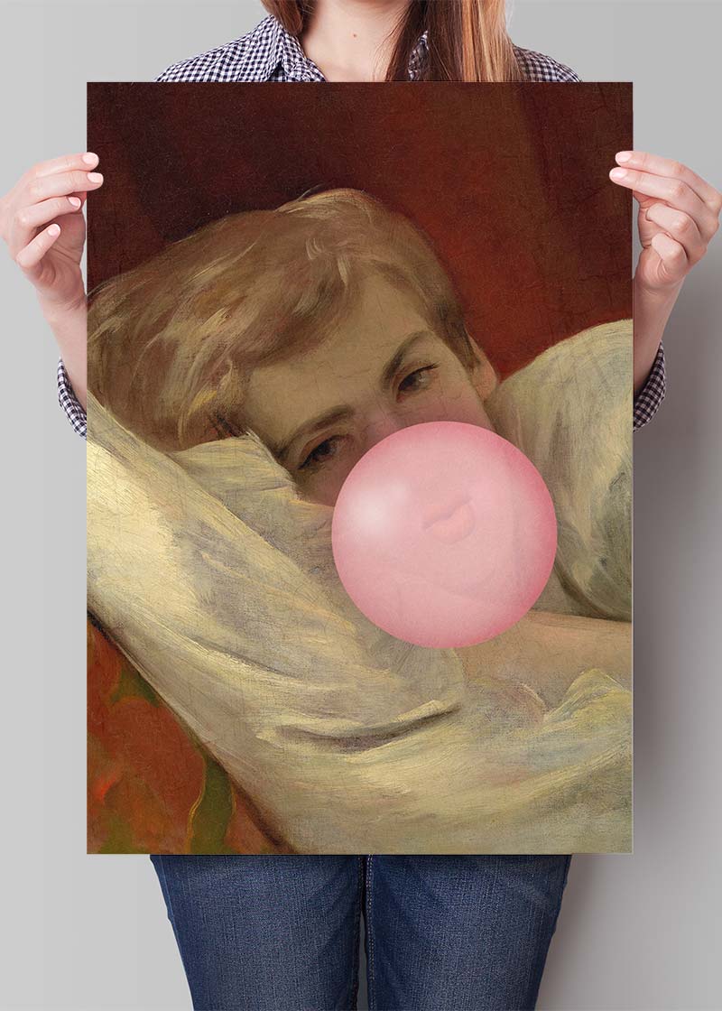 Friedrich von Amerling Lady Lying Down Bubblegum Portrait Quirky Print