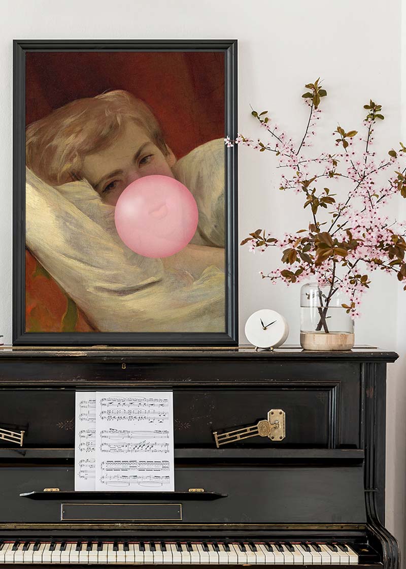 Friedrich von Amerling Lady Lying Down Bubblegum Portrait Quirky Print