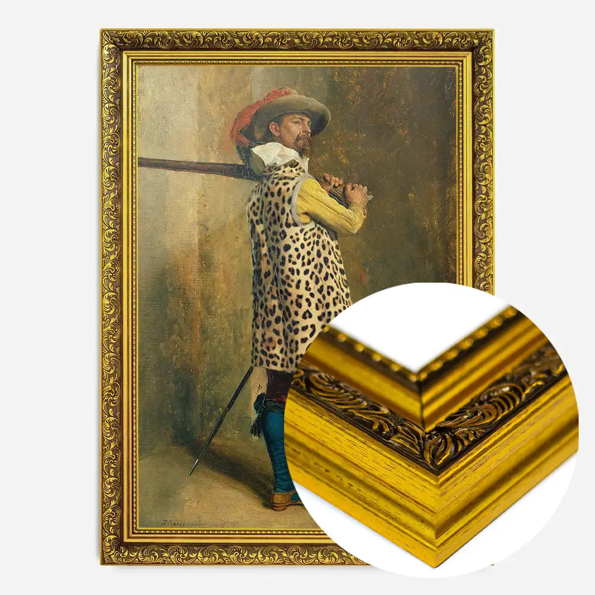 Ernest Meissonier Musketeer Leopard Print Quirky Art Print