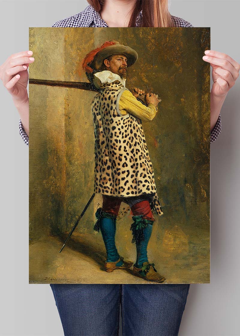 Ernest Meissonier Musketeer Leopard Print Quirky Art Print
