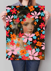 Friedrich von Amerling Flower Girl Funky Art Print
