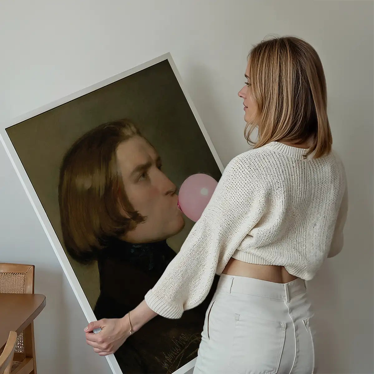 Friedrich von Amerling Bubblegum Painting Quirky Portrait Print