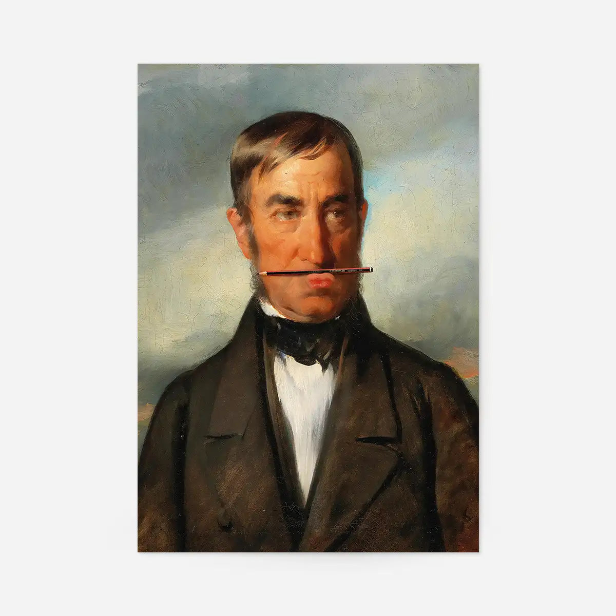 Friedrich von Amerling Pencil Moustache Funky Art Print